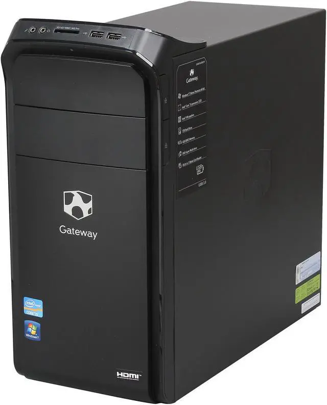 Alt view image 3 of 9 - Gateway Desktop PC DX4870-UR21P (DT.GDDAA.007) Intel Core i5-2320 4GB DDR3 1TB HDD Intel HD Graphics 2000 Windows 7 Home Premium 64-Bit