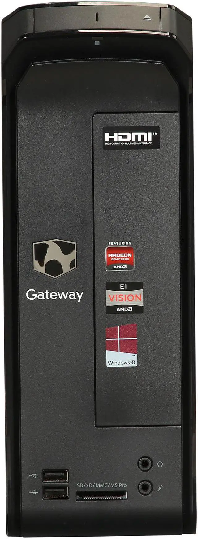 Alt view image 2 of 9 - Gateway Desktop PC SX2110G-UW308 (DT.GDYAA.001) AMD E1-1200 4GB DDR3 500GB HDD AMD Radeon HD 7310 Windows 8