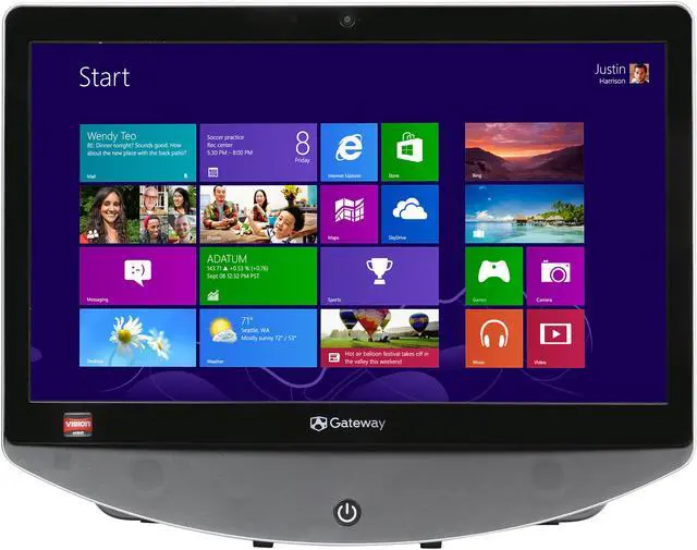 Alt view image 5 of 10 - Gateway All-in-One PC ZX4250G-UW308-FB-R AMD E-350 4GB DDR3 500GB HDD AMD Radeon HD 6310 Windows 8 64-Bit