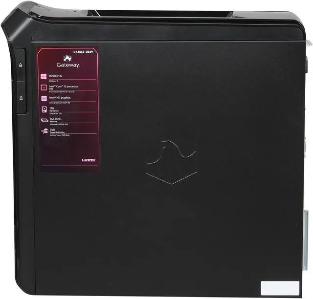 Alt view image 5 of 11 - Gateway Desktop PC DX4860-UR29 Intel Core i5-3330 6GB DDR3 1TB HDD Intel HD Graphics Windows 8