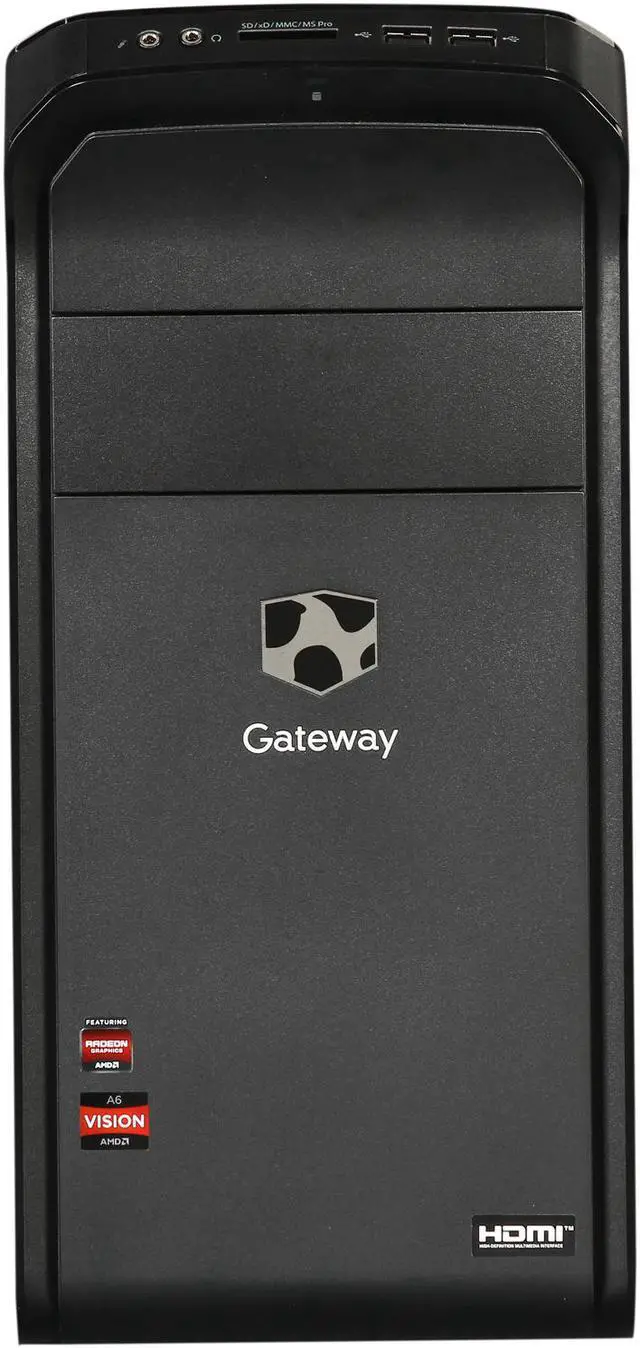 Alt view image 2 of 9 - Gateway Desktop PC DX Series DX4370G-UW10 (DT.GE8AA.001) AMD A6-3620 6GB DDR3 1TB HDD AMD Radeon HD 6530D Windows 8 64-Bit