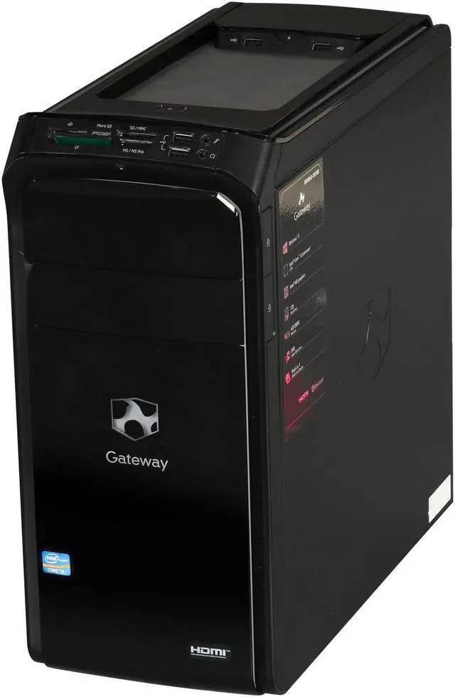Alt view image 3 of 10 - Gateway Desktop PC DX4860-UR308 Intel Core i3-2100 6GB DDR3 1TB HDD Intel HD Graphics 2000 Windows 8