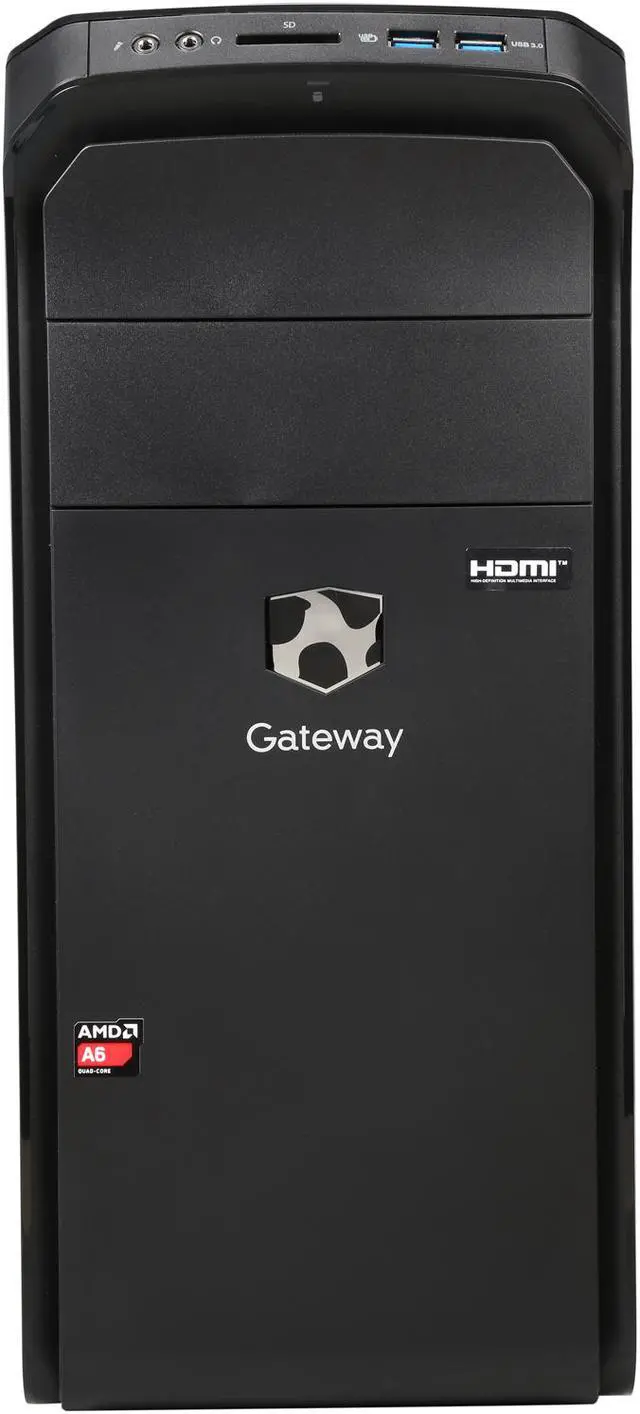 Alt view image 2 of 9 - Gateway Desktop PC DX4375-UR11 AMD A6-5200 4GB DDR3 1TB HDD AMD Radeon HD 8400 Windows 8.1