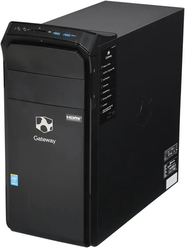 Alt view image 3 of 9 - Gateway Desktop PC DX4885-UR2F Intel Core i5-4440 4GB DDR3 1TB HDD Intel HD Graphics 4600 Windows 8.1