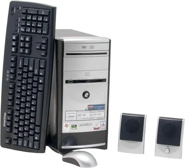 Main image of eMachines Desktop PC T3090 3000+ 512MB DDR 80GB HDD NVIDIA GeForce4 MX Windows XP Home