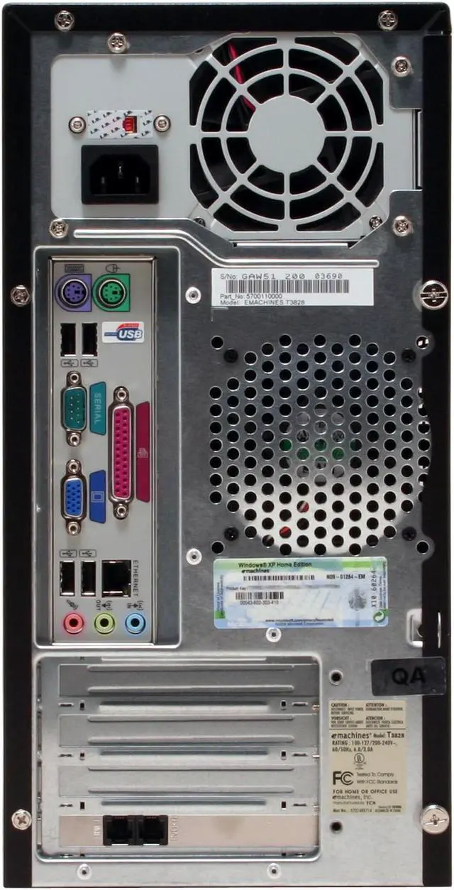 Alt view image 6 of 14 - eMachines Desktop PC T3828 2.80GHz 256MB DDR 80GB HDD Intel Extreme Graphics Windows XP Home