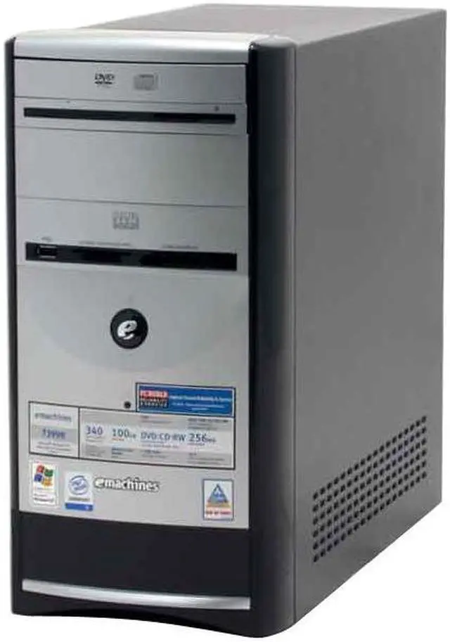 Alt view image 3 of 14 - eMachines Desktop PC T3998 Intel Celeron D 340 256MB DDR 100GB HDD Intel Extreme Graphics 2 Windows XP Home