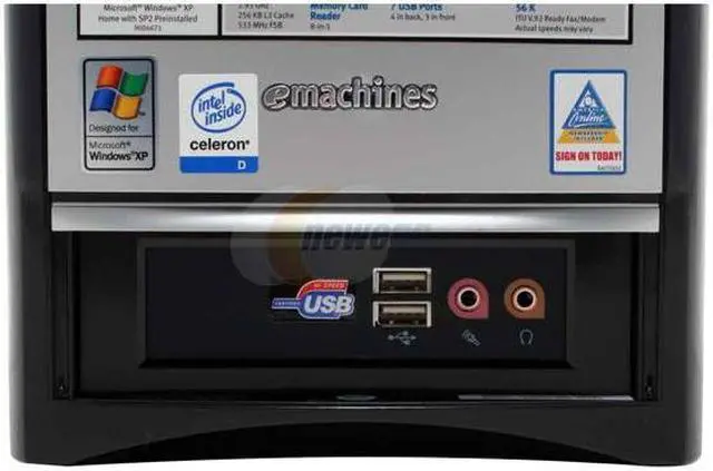 Alt view image 5 of 14 - eMachines Desktop PC T3998 Intel Celeron D 340 256MB DDR 100GB HDD Intel Extreme Graphics 2 Windows XP Home