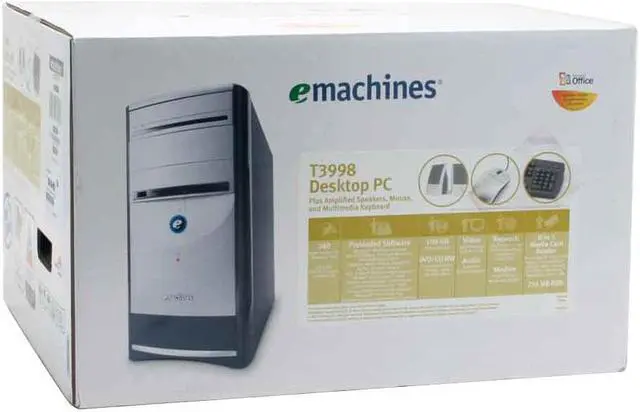 Alt view image 14 of 14 - eMachines Desktop PC T3998 Intel Celeron D 340 256MB DDR 100GB HDD Intel Extreme Graphics 2 Windows XP Home