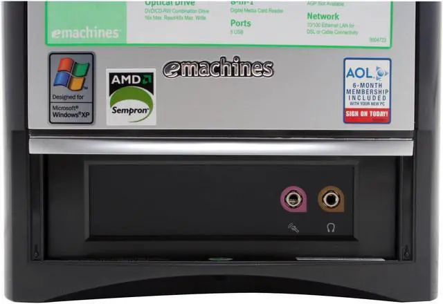 Alt view image 6 of 20 - eMachines Desktop PC T3104 3100+ 256MB DDR 100GB HDD Windows XP Home
