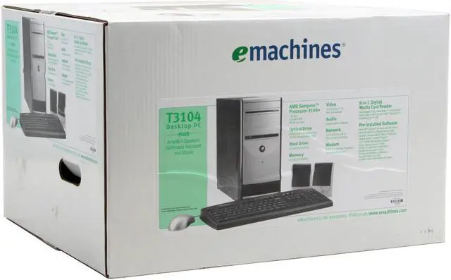 Alt view image 20 of 20 - eMachines Desktop PC T3104 3100+ 256MB DDR 100GB HDD Windows XP Home