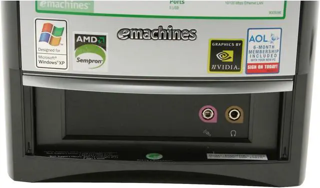 Alt view image 5 of 11 - eMachines Desktop PC T3304 3300+ 256MB DDR 100GB HDD NVIDIA GeForce 6100 Windows XP Home