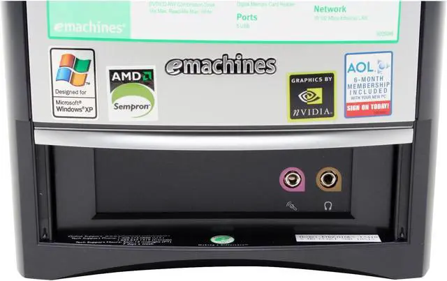 Alt view image 5 of 9 - eMachines Desktop PC T3410 3400+ 512MB DDR 160GB HDD NVIDIA GeForce 6100 Windows XP Home