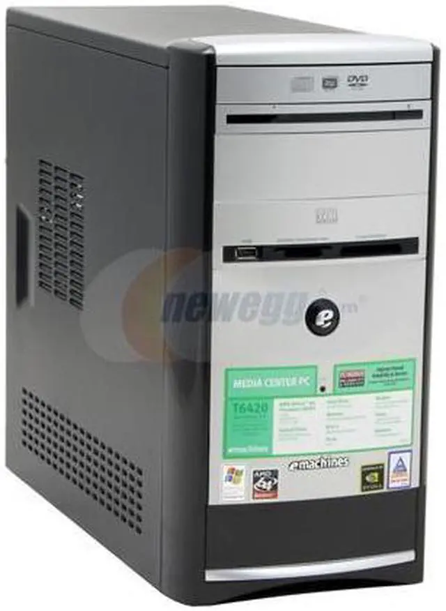 Alt view image 2 of 18 - eMachines Desktop PC T6420 3400+ 1GB DDR 200GB HDD NVIDIA GeForce 6100 Windows XP Media Center
