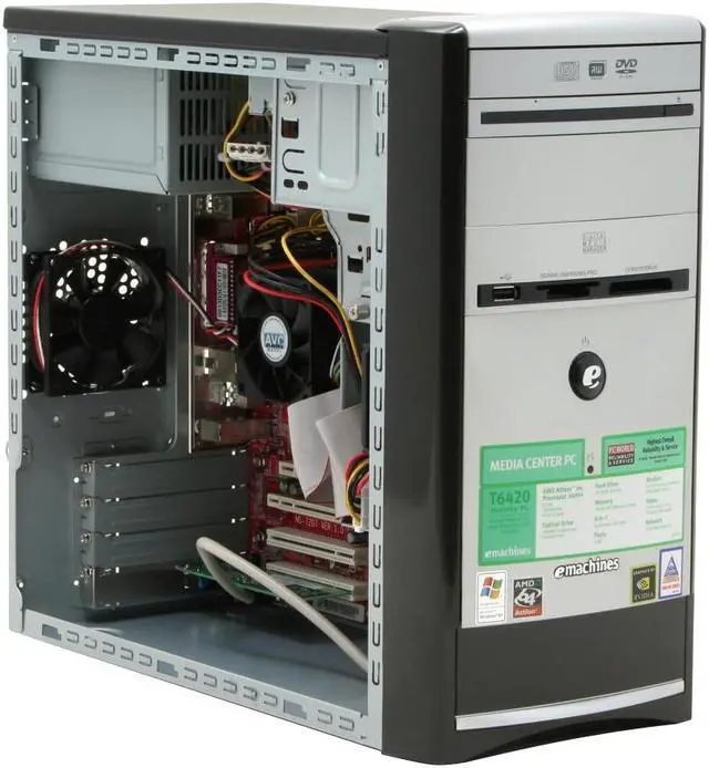 Alt view image 11 of 18 - eMachines Desktop PC T6420 3400+ 1GB DDR 200GB HDD NVIDIA GeForce 6100 Windows XP Media Center