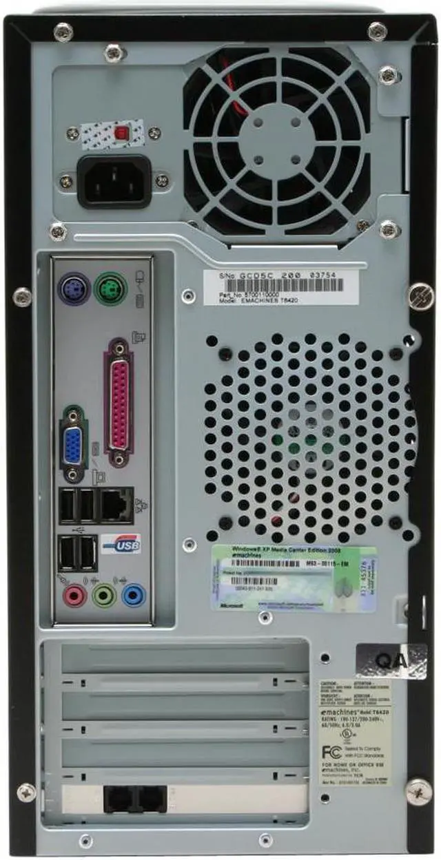 Alt view image 13 of 18 - eMachines Desktop PC T6420 3400+ 1GB DDR 200GB HDD NVIDIA GeForce 6100 Windows XP Media Center