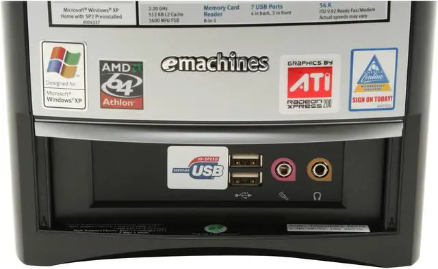 Alt view image 5 of 12 - eMachines Desktop PC T6410 3200+ 512MB DDR 160GB HDD ATI Radeon Xpress 200 Integrated Windows XP Home