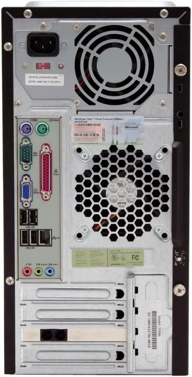 Alt view image 7 of 19 - eMachines Desktop PC T5086 - RA Intel Pentium 4 631 1GB DDR2 250GB HDD Intel GMA 950 Windows Vista Home Premium