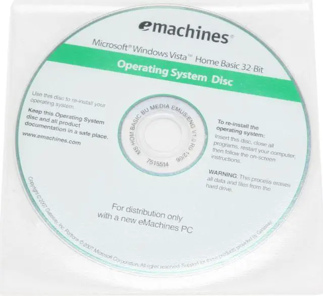 Alt view image 14 of 17 - eMachines Desktop PC W3609 - RA Intel Celeron D 356 512MB DDR2 120GB HDD Intel GMA 950 Windows Vista Home Basic