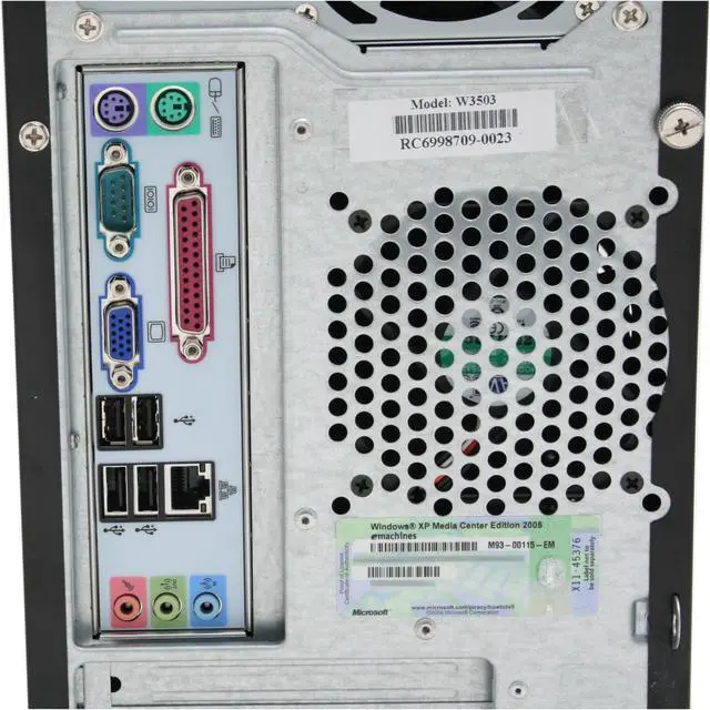 Alt view image 6 of 19 - eMachines Desktop PC W3503 - RA Intel Celeron D 356 512MB DDR 160GB HDD ATI Radeon Xpress 200 Integrated Windows XP Media Center Edition 2005