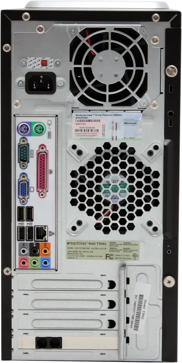Alt view image 8 of 19 - eMachines Desktop PC T5062 - RA 3800+ (2.00 GHz) 1GB DDR2 160GB HDD NVIDIA GeForce 6150 SE Windows Vista Home Premium