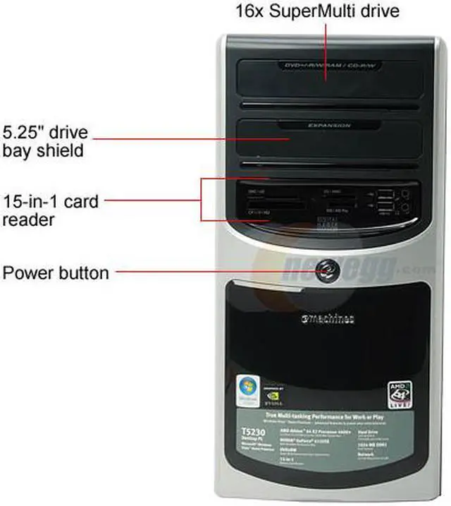 Alt view image 4 of 17 - eMachines Desktop PC T5230 - RA 4400+ 1GB DDR2 250GB HDD NVIDIA GeForce 6150 SE Windows Vista Home Premium
