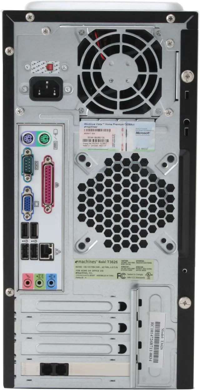 Alt view image 11 of 12 - eMachines Desktop PC T3626 - RA 3800+ (2.00 GHz) 1GB DDR2 160GB HDD NVIDIA GeForce 6100 Windows Vista Home Premium