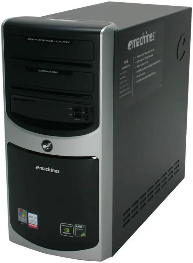 Alt view image 4 of 12 - eMachines Desktop PC T3646 AMD Sempron LE-1250 1GB DDR2 160GB HDD NVIDIA GeForce 6100 Windows Vista Home Basic