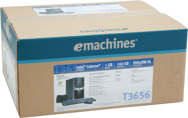 Alt view image 14 of 14 - eMachines Desktop PC T3656 Intel Celeron 440 1GB DDR2 160GB HDD Intel GMA 950 Windows Vista Home Basic