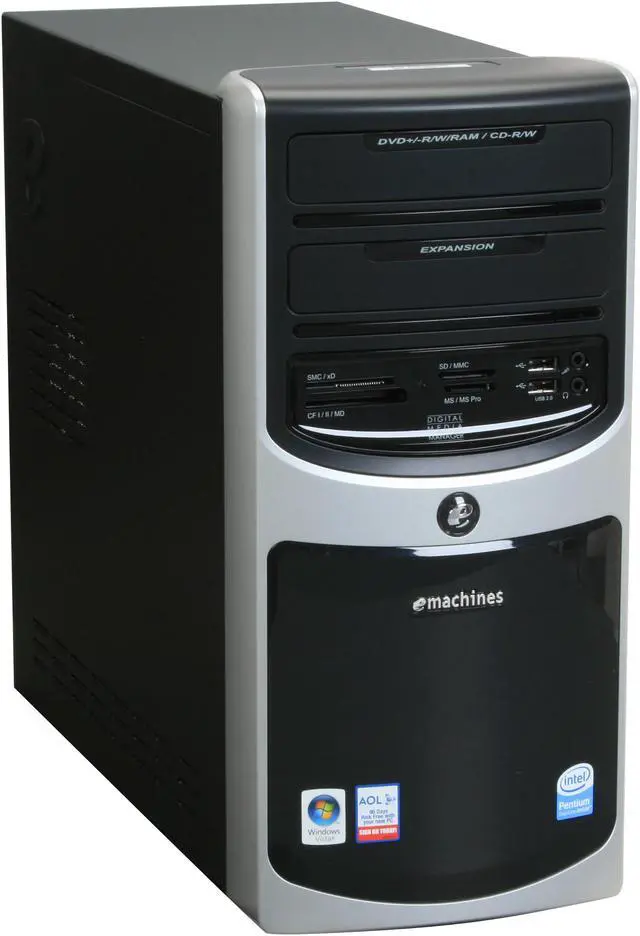 Alt view image 2 of 20 - eMachines Desktop PC T5274 Intel Pentium E2180 2GB DDR2 320GB HDD Intel GMA 950 Windows Vista Home Premium