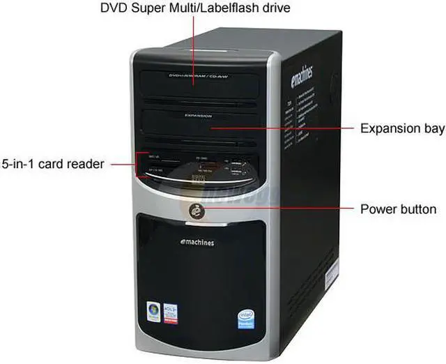 Alt view image 4 of 20 - eMachines Desktop PC T5274 Intel Pentium E2180 2GB DDR2 320GB HDD Intel GMA 950 Windows Vista Home Premium