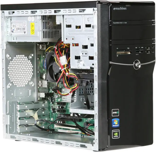 Alt view image 7 of 9 - eMachines Desktop PC ET1352-01 AMD Athlon II 160u 2GB DDR3 500GB HDD NVIDIA GeForce 6150 SE Windows 7 Home Premium 64-bit