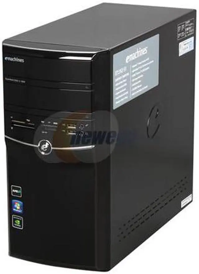 Alt view image 2 of 8 - eMachines Desktop PC ET1352-53 AMD Athlon II X2 250 3GB DDR3 640GB HDD NVIDIA GeForce 6150 SE Windows 7 Home Premium 64-bit