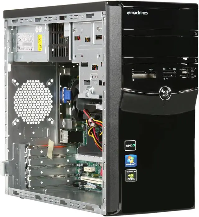 Alt view image 7 of 9 - eMachines Desktop PC ET1331-45 (PT.NCC02.002) AMD Athlon II X2 255 3GB DDR2 1TB HDD NVIDIA GeForce 6150 SE Windows 7 Home Premium 64-bit