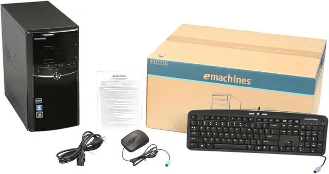 Alt view image 9 of 9 - eMachines Desktop PC ET1331-45 (PT.NCC02.002) AMD Athlon II X2 255 3GB DDR2 1TB HDD NVIDIA GeForce 6150 SE Windows 7 Home Premium 64-bit