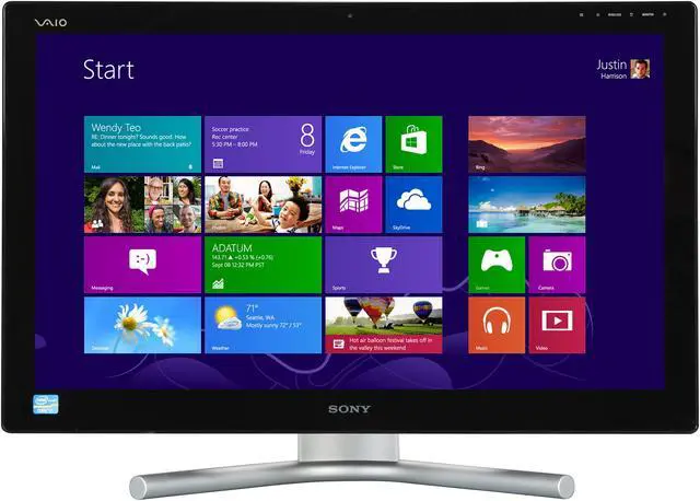 Alt view image 2 of 9 - Sony All-In-One PC VAIO SVL24127CXB Intel Core i7-3630QM 8GB DDR3 2TB HDD 24" Touchscreen Windows 8 64-bit