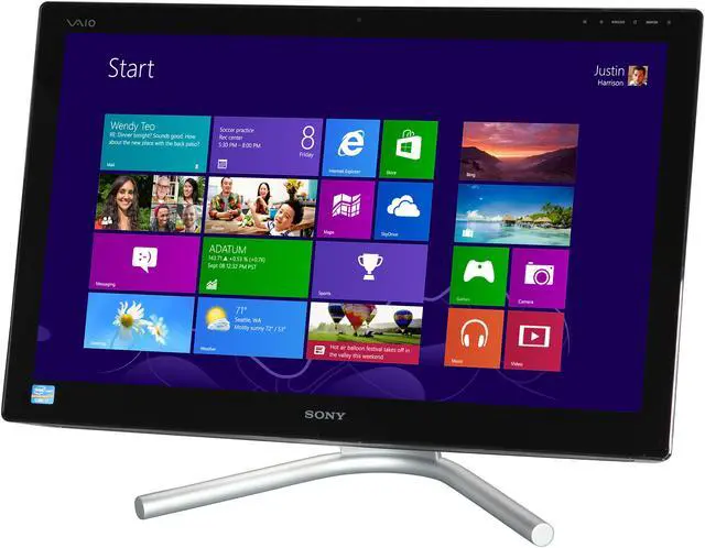 Alt view image 3 of 9 - Sony All-In-One PC VAIO SVL24127CXB Intel Core i7-3630QM 8GB DDR3 2TB HDD 24" Touchscreen Windows 8 64-bit