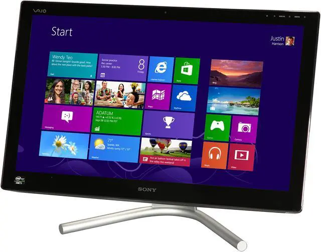 Alt view image 3 of 8 - Sony All-in-One PC VAIO L Series SVL24147CXB Intel Core i7-3630QM 8GB DDR3 2TB HDD 24" Touchscreen Windows 8 64-Bit