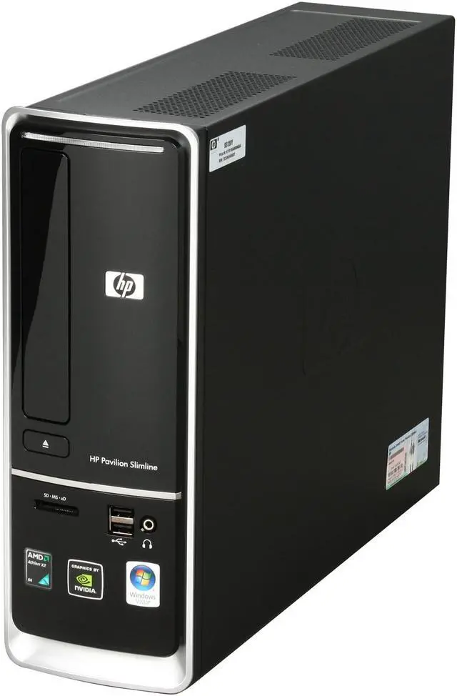 Alt view image 3 of 9 - HP Desktop PC Pavilion Slimline S5120Y (KY818AAR) AMD Athlon X2 7750 4GB DDR2 500GB HDD NVIDIA GeForce 6150 SE Windows Vista Home Premium 64-bit
