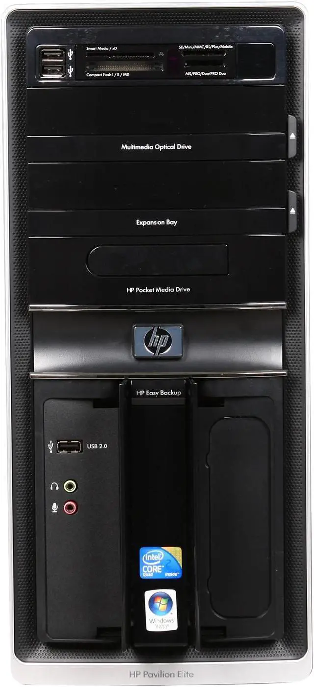 Alt view image 2 of 9 - HP Desktop PC Pavilion Elite E9107C(NP238AAR) Intel Core 2 Quad Q8200 8GB DDR3 750GB HDD ATI Radeon HD 4350 Windows Vista Home Premium 64-bit