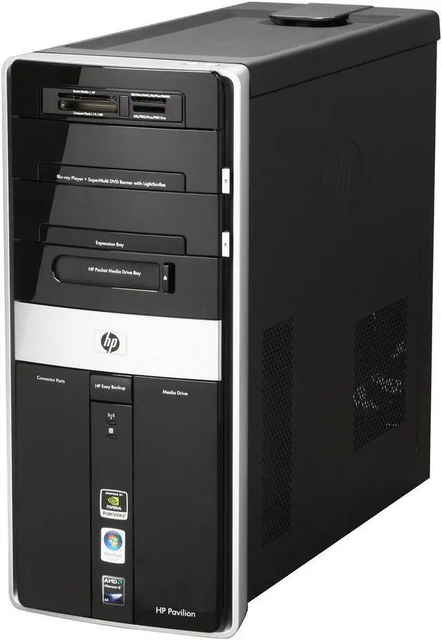 Alt view image 3 of 9 - HP Desktop PC Pavilion Elite M9660F(NP102AAR#ABA) AMD Phenom II X4 940 8GB DDR2 750GB HDD NVIDIA GeForce 9800 GT Windows Vista Home Premium 64-bit
