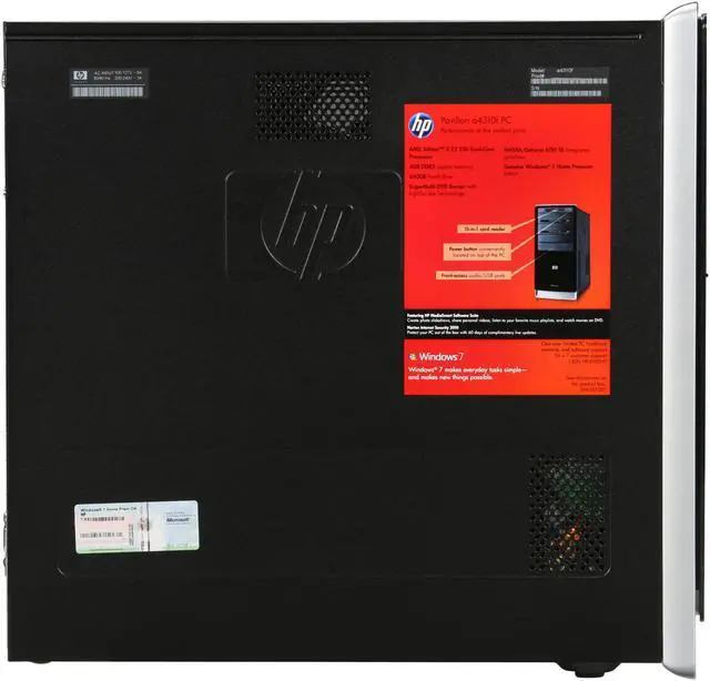 Alt view image 4 of 9 - HP Desktop PC Pavilion A4310F(AY014AA#ABA) AMD Athlon II X2 250 4GB DDR3 640GB HDD NVIDIA GeForce 6150 SE Windows 7 Home Premium 64-bit