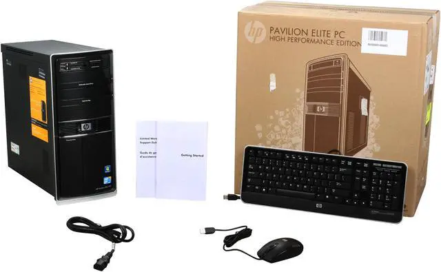 Alt view image 9 of 9 - HP Desktop PC Pavilion Elite HPE-120F(AY599AA#ABA) Intel Core 2 Quad Q9300 8GB DDR3 1TB HDD ATI Radeon HD 4350 Windows 7 Home Premium 64-bit