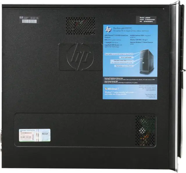 Alt view image 4 of 9 - HP Desktop PC Pavilion P6320F(AY020AA#ABA) AMD Phenom II X4 820 8GB DDR3 1TB HDD NVIDIA GeForce 9100 Windows 7 Home Premium 64-bit