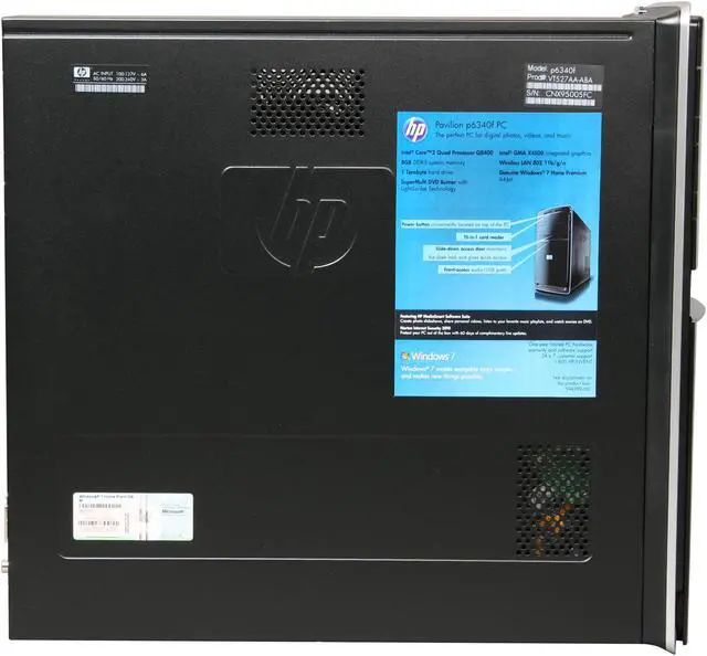 Alt view image 4 of 10 - HP Desktop PC Pavilion P6340F(VT527AA#ABA) Intel Core 2 Quad Q8400 8GB DDR3 1TB HDD Intel GMA X4500 Windows 7 Home Premium 64-bit