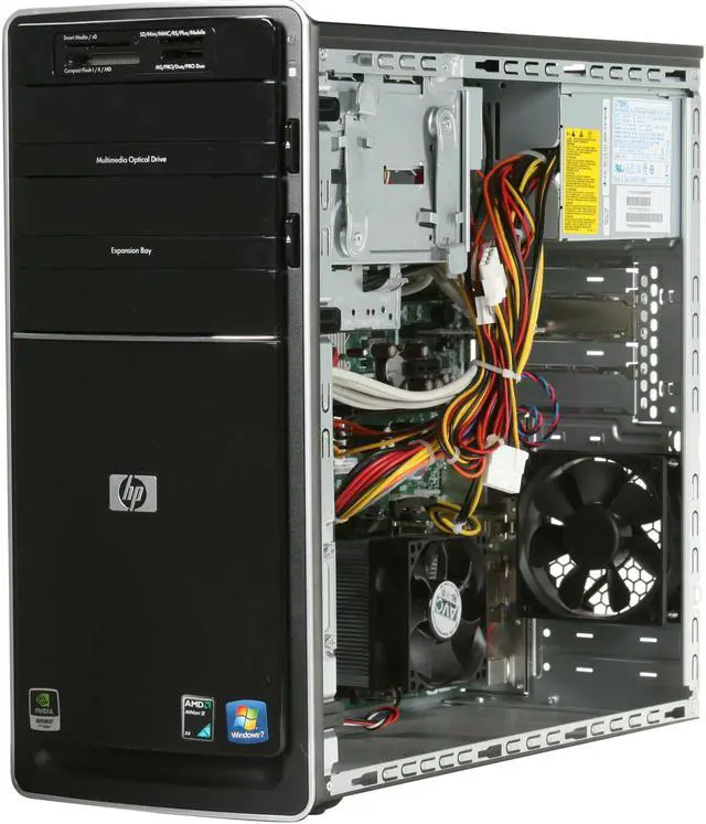 Alt view image 7 of 9 - HP Desktop PC Pavilion P6210Y(NY545AAR) AMD Athlon II X4 620 6GB DDR2 640GB HDD NVIDIA GeForce 9100 Windows 7 Home Premium 64-bit