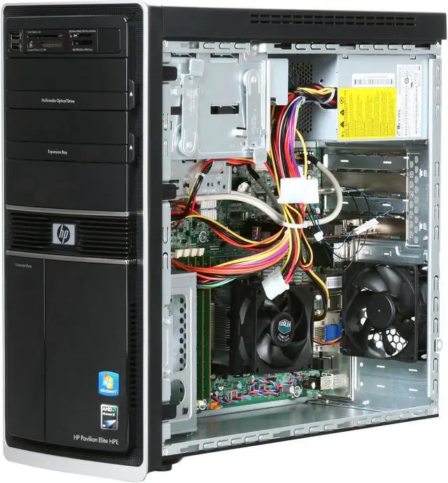 Alt view image 7 of 10 - HP Desktop PC Pavilion Elite HPE-210F AMD Phenom II X4 945 8GB DDR3 1TB HDD ATI Radeon HD 5450 Windows 7 Home Premium 64-bit