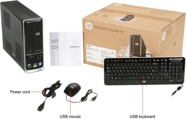 Alt view image 9 of 9 - HP Desktop PC Pavilion Slimline S5510F (BQ466AA#ABA) AMD Athlon II X2 240 3GB DDR2 640GB HDD NVIDIA GeForce 6150 SE Windows 7 Home Premium 64-bit