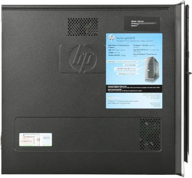 Alt view image 4 of 9 - HP Desktop PC Pavilion P6510 AMD Athlon II X4 630 4GB 750GB HDD Windows 7 Home Premium 64-bit