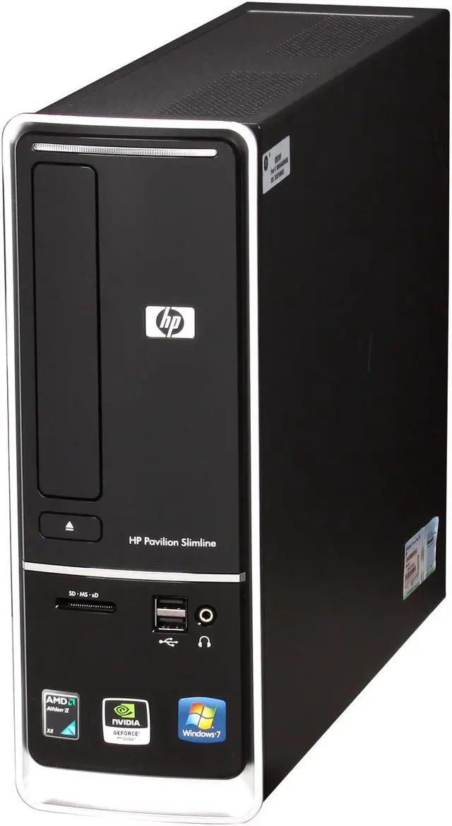 Alt view image 3 of 7 - HP Desktop PC Pavilion Slimline S5510F (BQ466AAR#ABA) AMD Athlon II X2 240 3GB DDR2 640GB HDD NVIDIA GeForce 6150 SE Windows 7 Home Premium 64-bit